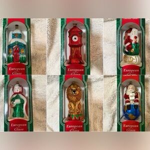 Santa’s Best, Vintage European Mouth Blown Glass Ornaments, Hand Crafted, 1996